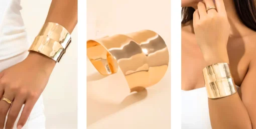 Bracciale rigido dorato Valentine - immagine 5