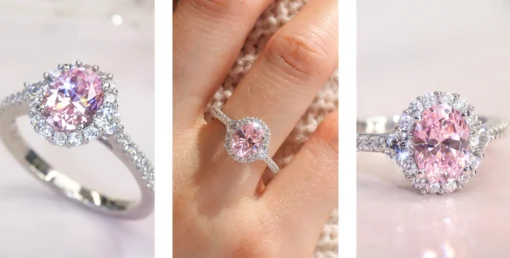 Anello con pietra rosa Céline - immagine 10