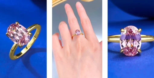 Anello con zaffiro rosa Amandine - immagine 14