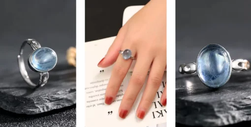 Anello in argento con acquamarina - immagine 15